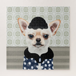 Cute White Chihuahua Dog Portrait  Jigsaw Puzzle