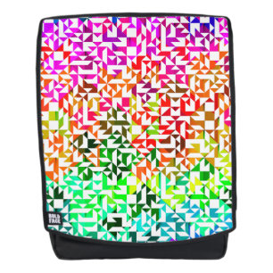 Cute white colourful geometric patterns backpack