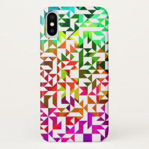 Cute white colourful geometric patterns Case-Mate iPhone case