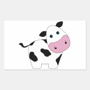 Cute White Cow Sticker