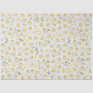 Cute White Daisy floral decoupage Tissue Paper