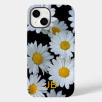 Cute White Daisy Flowers Monogram