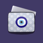Cute White Delicate Romantic Daisy Greek Blue Eye Laptop Sleeve<br><div class="desc">The Cute White Delicate Romantic Daisy Greek Blue Eye Laptop Sleeve is the perfect accessory for those looking for both protection and style. Featuring a design that combines white daisies with a touch of traditional blue Greek eye, this sleeve brings a romantic and delicate vibe. Made to protect your laptop...</div>