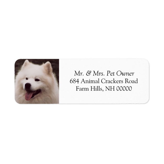Cute White Dog  Address Mailing Labels Stickers (Front)