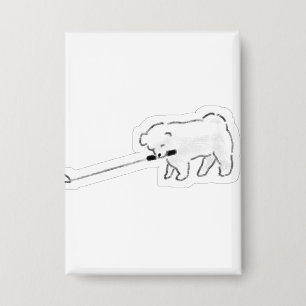 Cute White Dog Holding Leash In Mouth Walking Dood