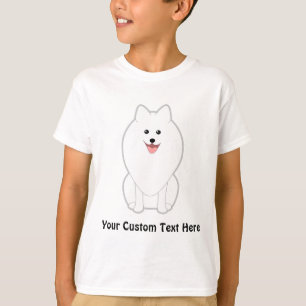 Cute White Dog. Spitz or Pomeranian. T-Shirt