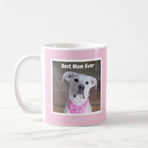 Cute White Dog Wearing Pink Scarf Best Mom Coffee Mug