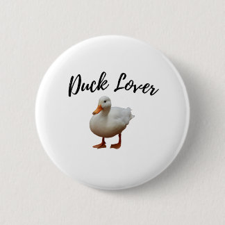 Cute White Duck 2 Inch Round Button