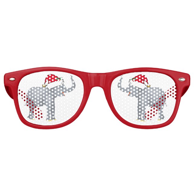Cute White Elephant Christmas Party Retro Sunglasses (Front)