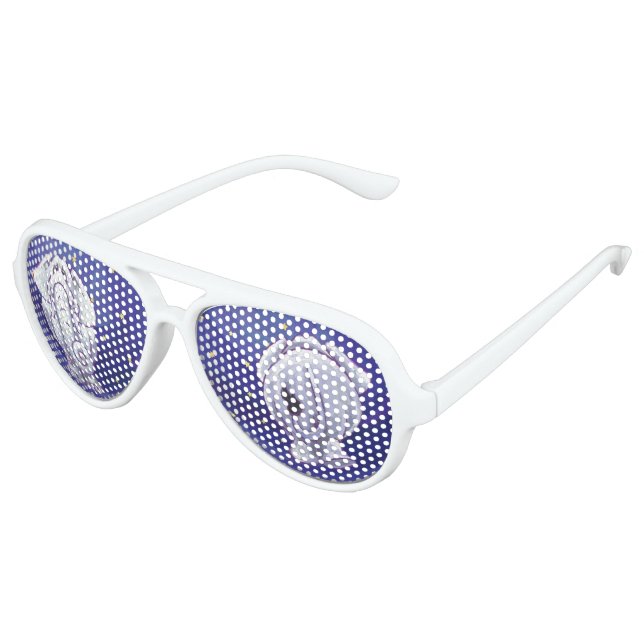 Cute White Elephant Gift Aviator Sunglasses (Angled)
