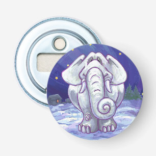 Cute White Elephant Gift Bottle Opener