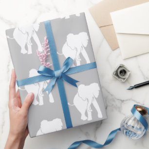 Cute White Elephant Gift Exchange Christmas Game Wrapping Paper