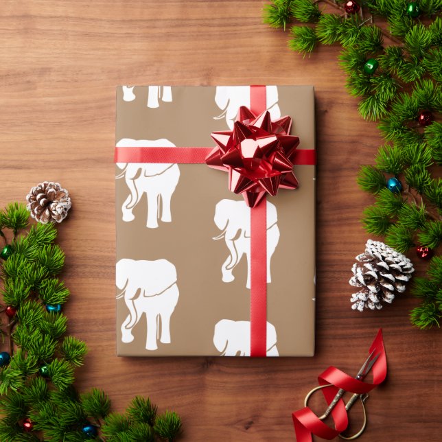Cute White Elephant Gift Exchange Christmas Game Wrapping Paper (Holiday Gift)