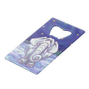 Cute White Elephant Gift Wallet Bottle Opener