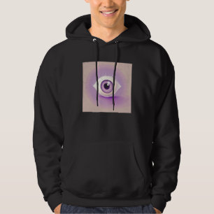 Cute White Eye Illustration Pastel Color Women Men Hoodie
