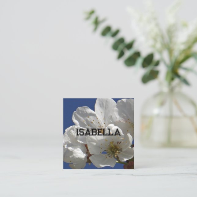 Cute White Flower Greeting Card (Standing Front)