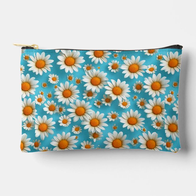Cute White flowers Gift for Women & Travel Accessory Pouch (Front)