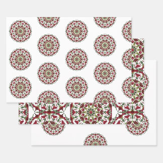 Cute White Flowers On Pink Wrapping Paper Sheet