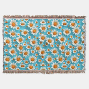 Cute White flowers Throw Blanket