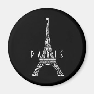 Cute white France Paris Eiffel tower Magnet