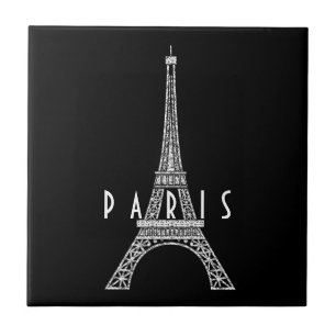 Cute white France Paris Eiffel tower Tile