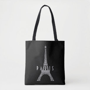 Cute white France Paris Eiffel tower Tote Bag