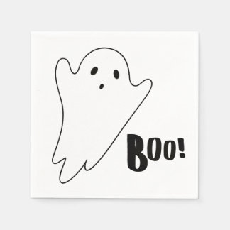 Cute white ghost says BOO Napkin