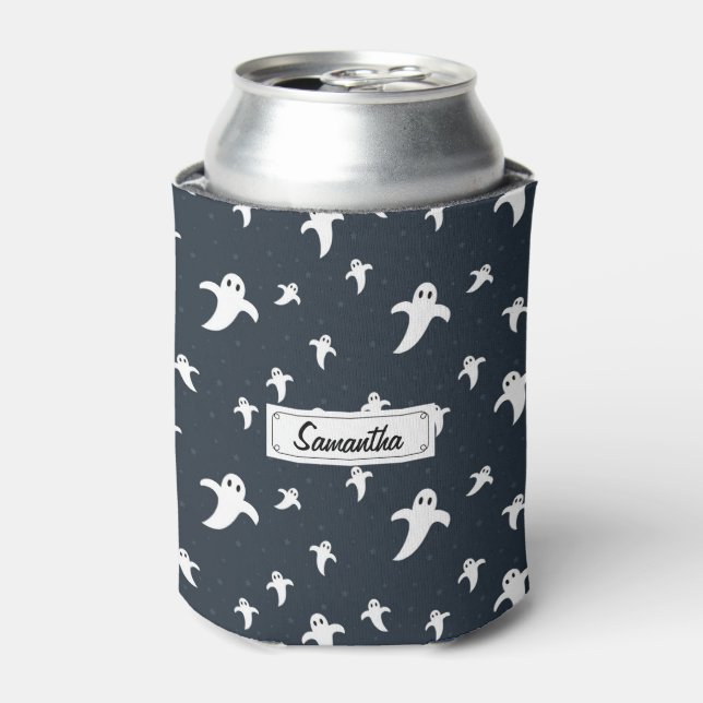 Cute white ghosts can cooler (Can Front)
