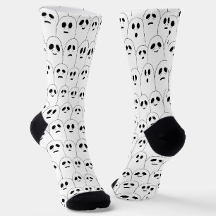 Cute White Ghosts Halloween Patterned Socks