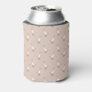 Cute White Goose Pattern Can Cooler