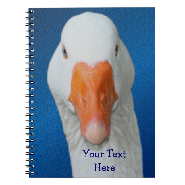 Cute White Goose Personalized Notebook (Front)