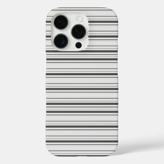 Cute white grey stripes Case-Mate iPhone case (Back)