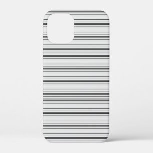 Cute white grey stripes iPhone 12 mini case