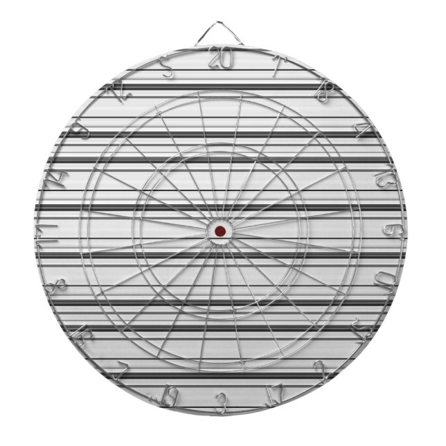 Cute white grey stripes dartboard (Front)