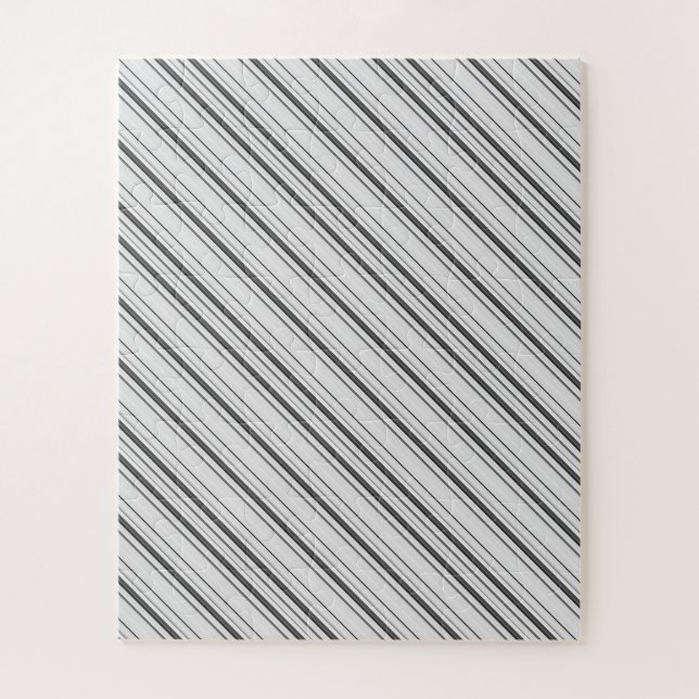 Cute white grey stripes jigsaw puzzle (Vertical)
