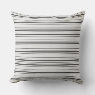 Cute white grey stripes throw pillow