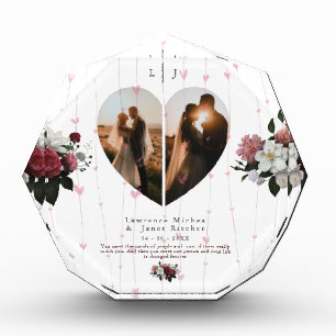 Cute White Heart Shaped Photo collage For Couple
