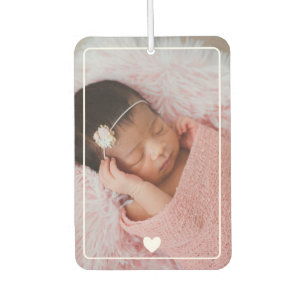 Cute White Heart With Photo Air Freshener