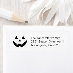 Cute white Jack o lantern Halloween fun address