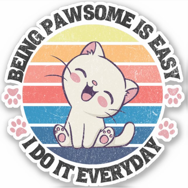 Cute white Kawaii cat (Front)