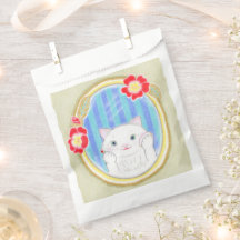 Cute White Kitten Cat  Favour Bag