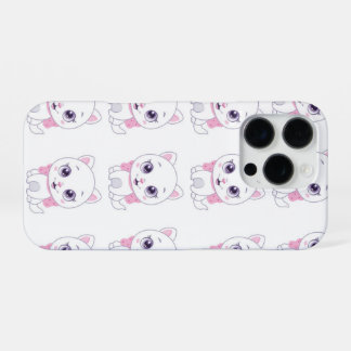 Cute White Kitten illustration  iPhone 16 Pro Case