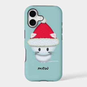 Cute White Kitten in Santa Hat