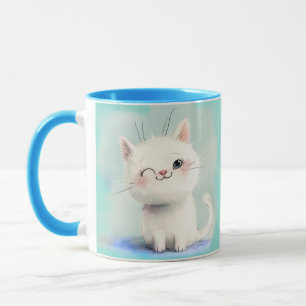 Cute White Kitten Mug
