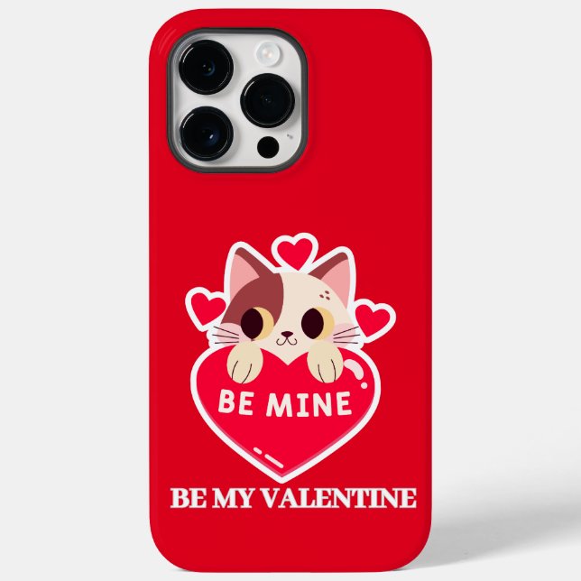 Cute white kitten with heart Case-Mate iPhone case (Back)
