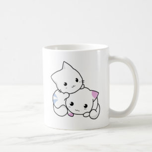 Cute White Kittens Hugging Coffee Mug
