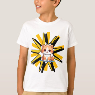 Cute White Kitty Pop Art Illustration T-Shirt