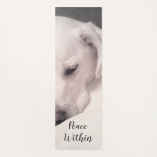 Cute White Labrador Mix Dog Grey Yoga Mat