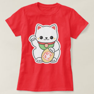 Cute White Maneki Neko T-Shirt