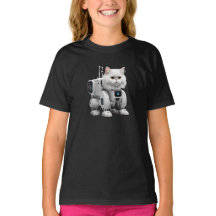Cute White Persian Robot Kids T-shirt